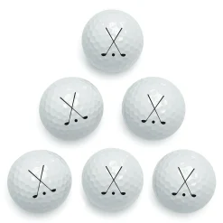 Set of 6 Personalized Crossed-Club Golf Balls