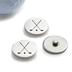 Set of 3 Personalized Crossed-Club Golf Ball Markers