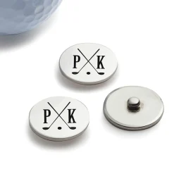 Set of 3 Personalized Crossed-Club Golf Ball Markers
