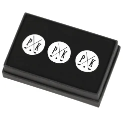 Set of 3 Personalized Crossed-Club Golf Ball Markers