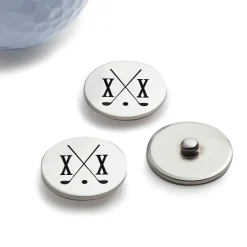 Set of 3 Personalized Crossed-Club Golf Ball Markers