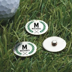 Set of 3 Personalized Laurel-Wreath Golf Ball Markers
