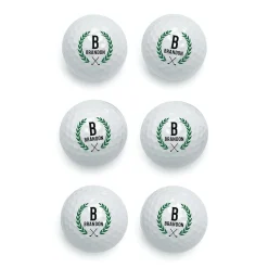 Set of 6 Personalized Laurel-Wreath Golf Balls