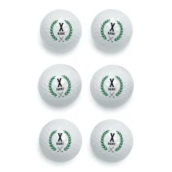 Set of 6 Personalized Laurel-Wreath Golf Balls
