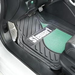 Set of 2 Personalized Rubber Car Floor Mats with Carpet Insets