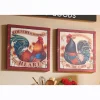 Set of 2 Rooster Kitchen Art
