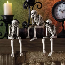 Set Of 3 Skeleton Shelf Sitters