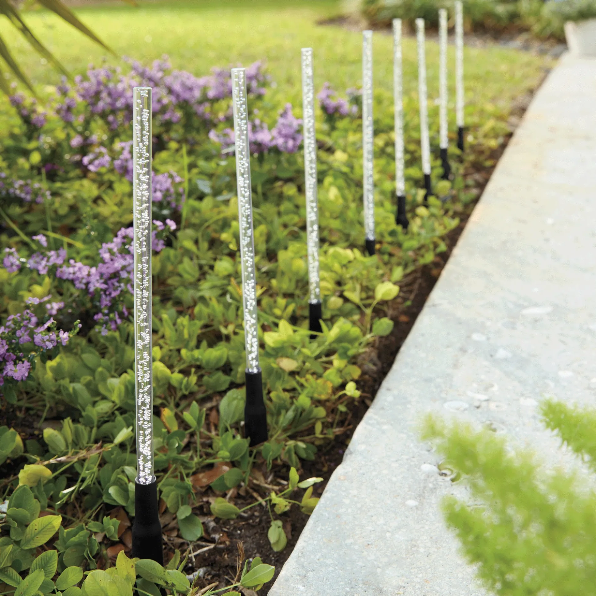 Set of 8 Solar Bubble Wand Colorful Stake Lights