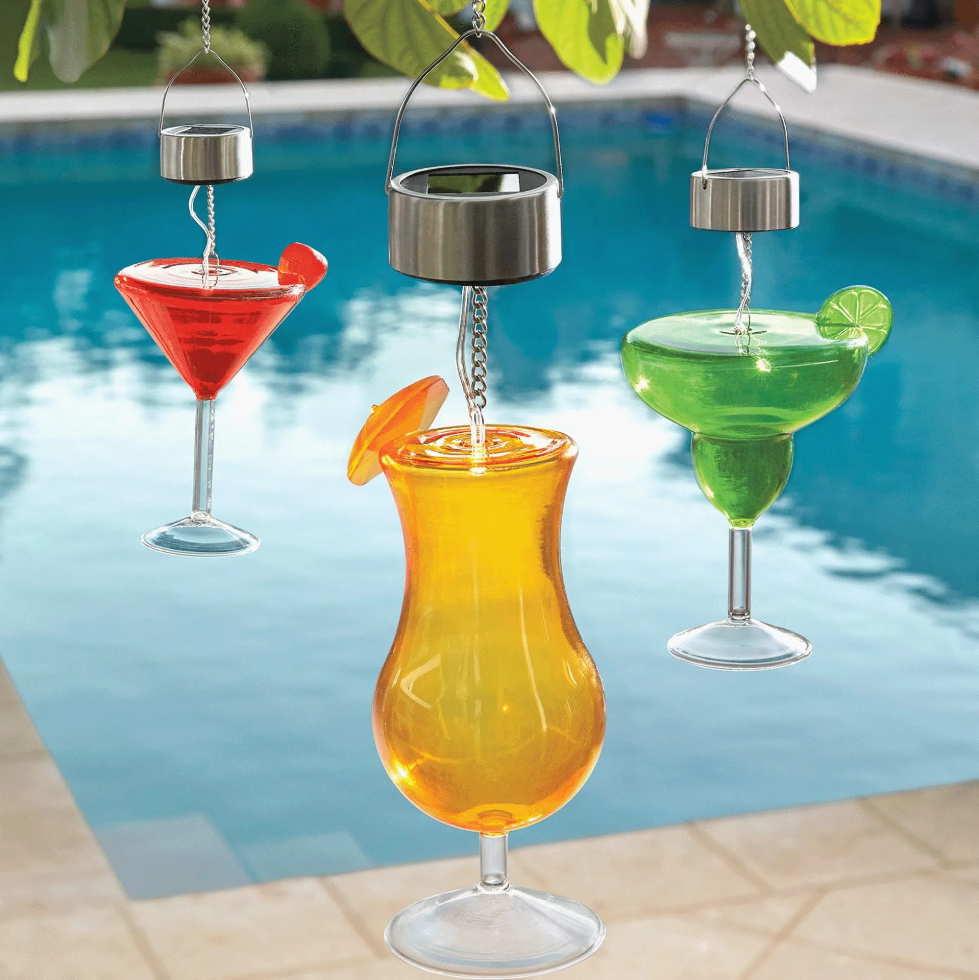 Set of 3 Solar Drink Lanterns