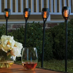 Set of 4 Solar Flame Stake