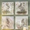 Set of 4 Spring Bunny Art