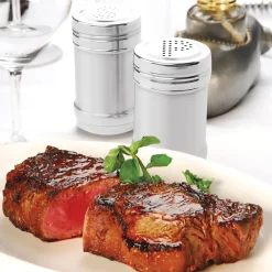 Set of 2 Stainless Steel Salt & Pepper Shakers