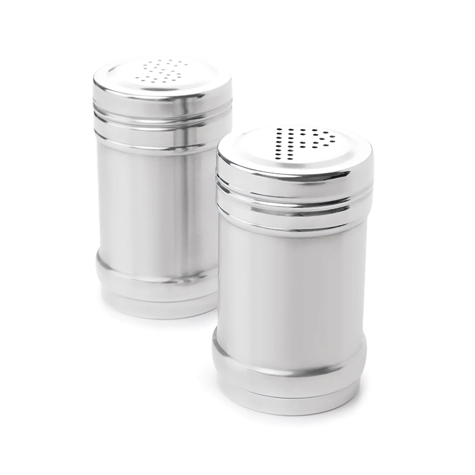 Set of 2 Stainless Steel Salt & Pepper Shakers