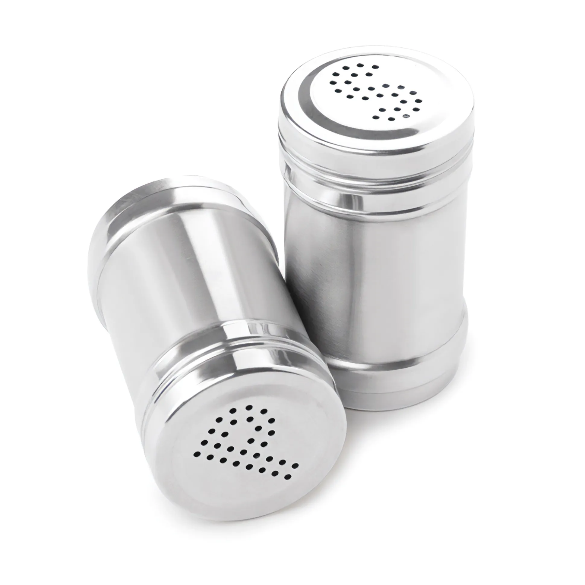Set of 2 Stainless Steel Salt & Pepper Shakers