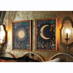 Set of 2 Sun and Moon Wall Art