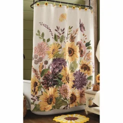 Set of 12 Sunflower Shower Curtain Hooks