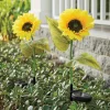Set of 2 Sunflower Solar Stakes