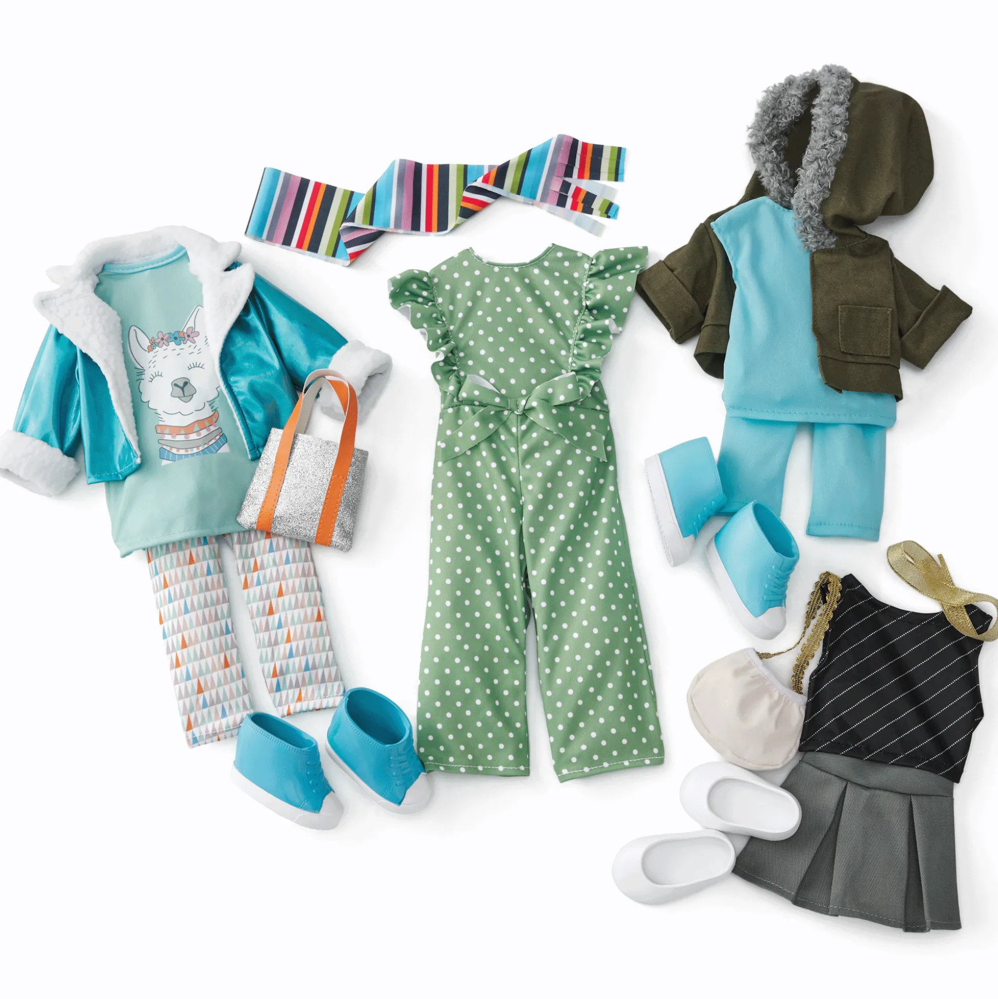Set of Three 18" Doll Outfits