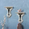 Set Of 2 Vintage-Style Vera Shelves With Hooks