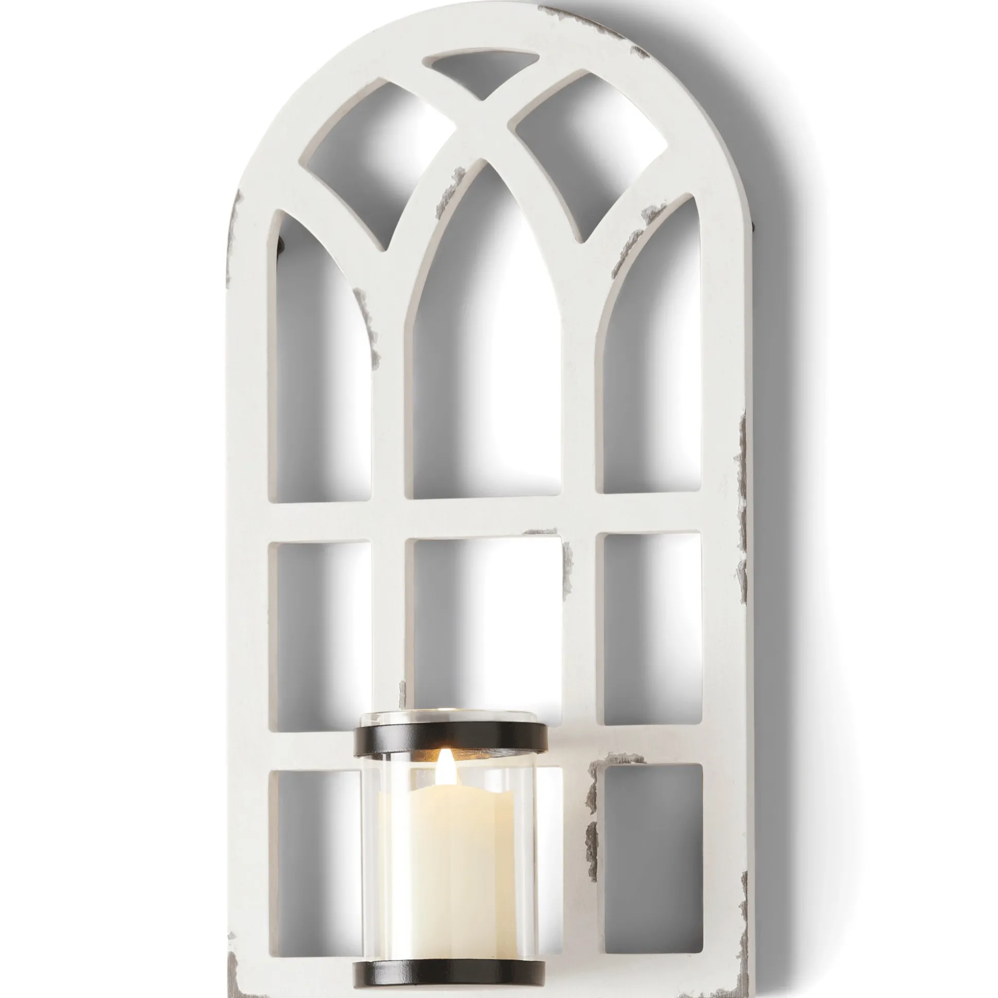 Set of 2 Weathered Arch Wall Sconces