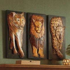 Set of 3 Wild Cats Wall Art