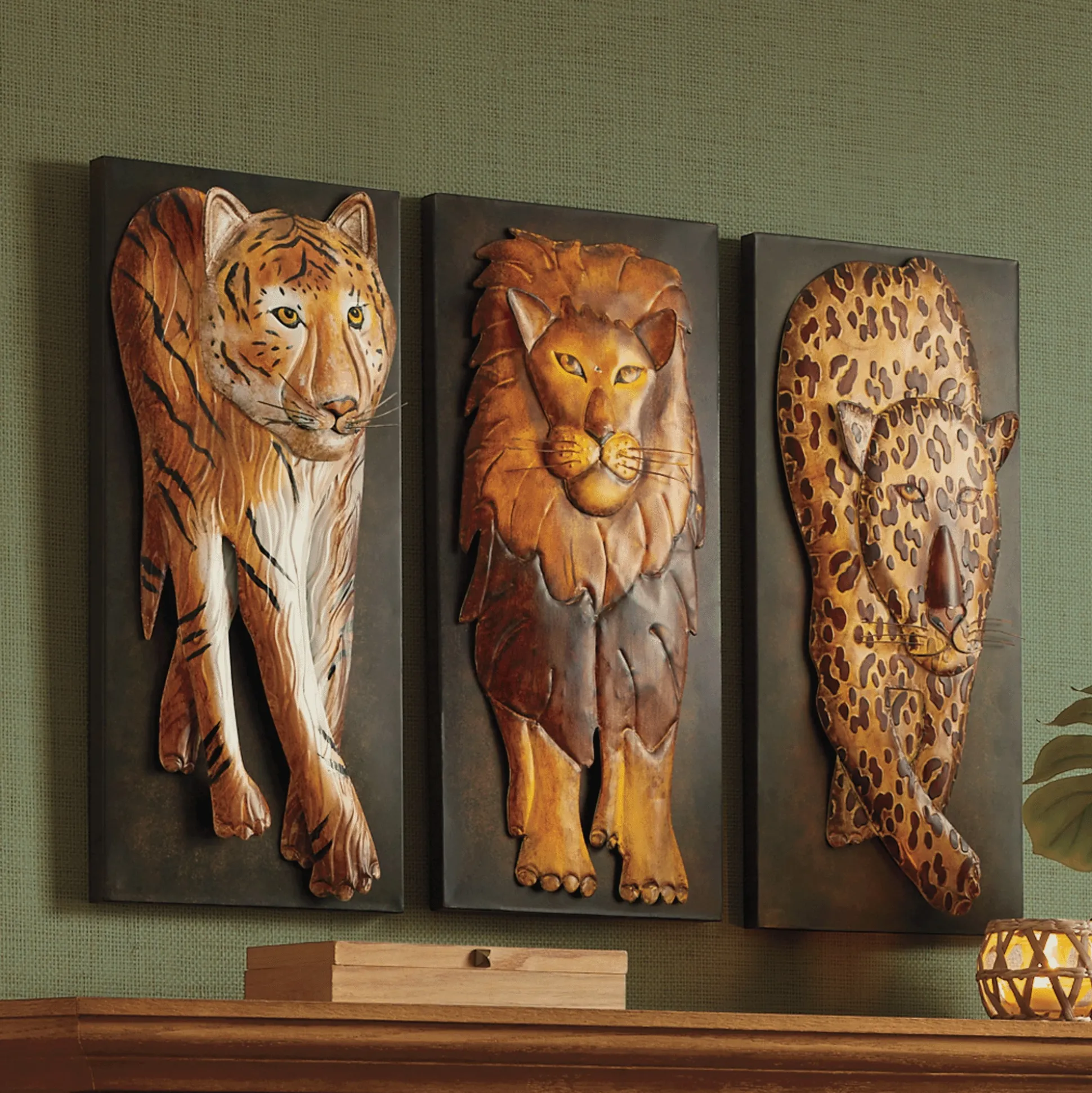 Set of 3 Wild Cats Wall Art