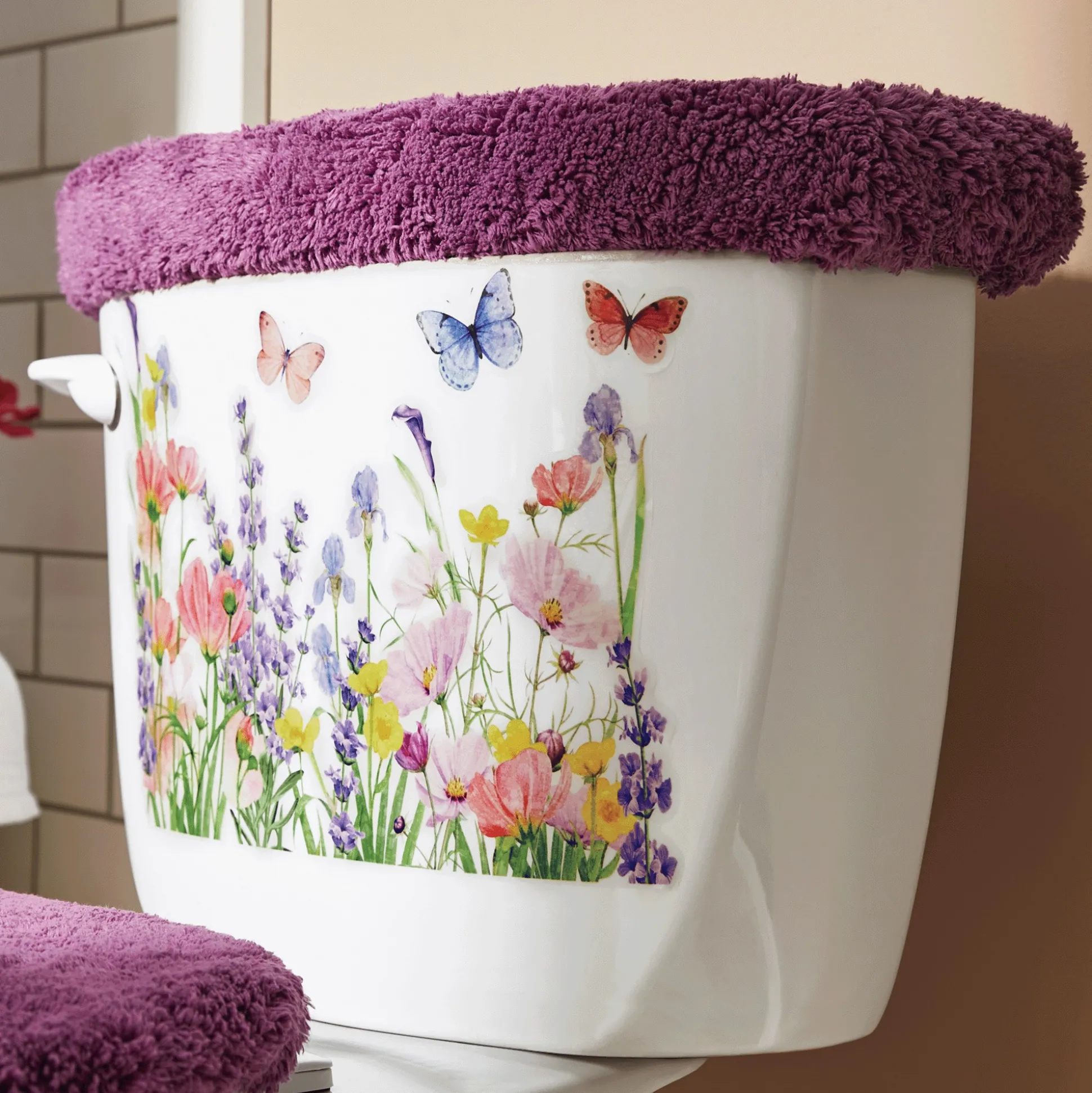Set of 2 Wildflowers Toilet Tank Decals