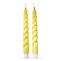 Set of 2 Yellow Taper Candles