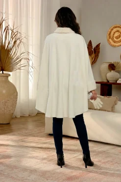 Sherpa-Trimmed Matching Fleece Cape with Gloves