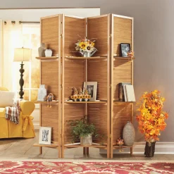 Shutter Room Screen With Shelves