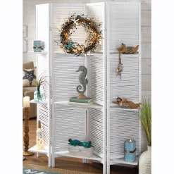 Shutter Room Screen With Shelves