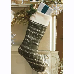 Silent Night Stocking with Velvet Bow