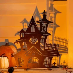 Silhouette Haunted House with LED Spotlight