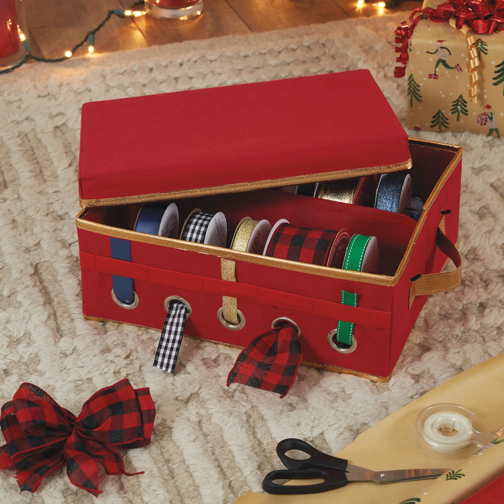 Simplify Gift Wrapping and Ribbon Storage Box