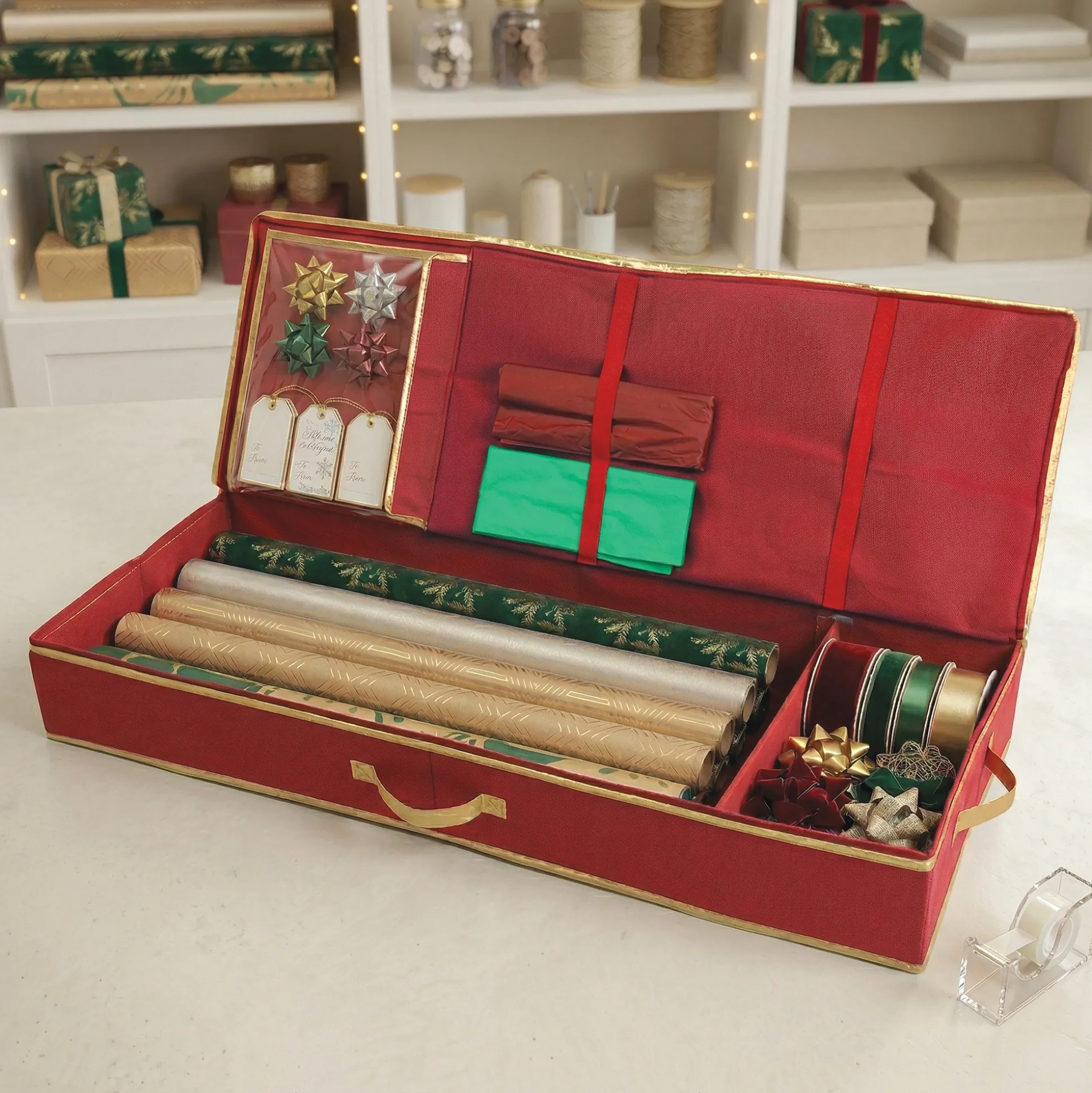 Simplify Holiday Gift Wrap Organizer