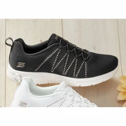 Skechers Virtue She Sparkles Slip-On Shoe with Rhinestones and No-Tie Fit