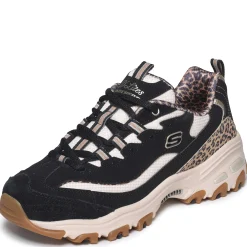 Skechers Women's D'Lites Leopard Lace-Up