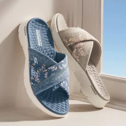Skechers Womens' GO WALK Flex Butterfly Bliss Slide