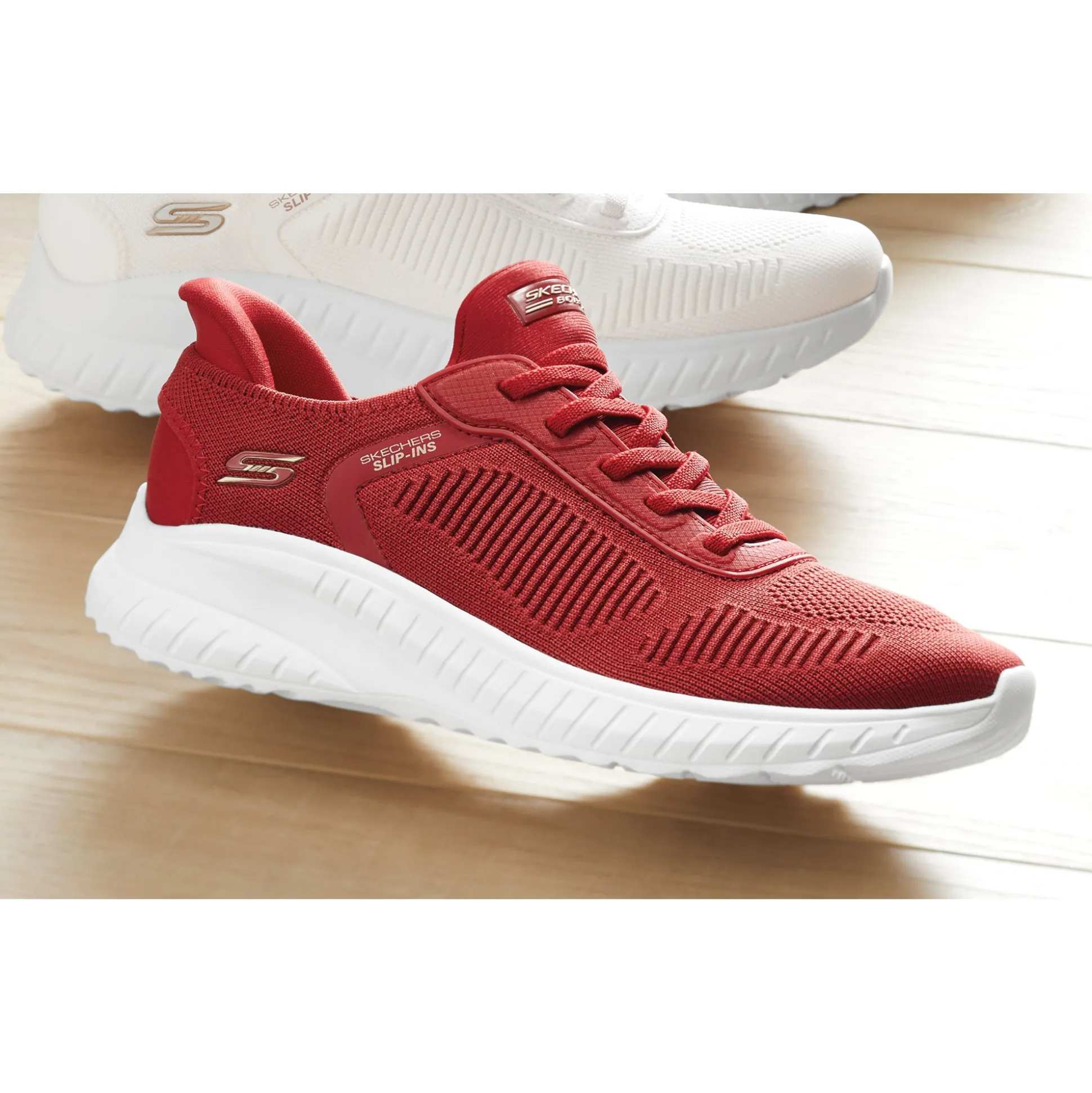 Skechers Women's Slip-Ins Bobs Sport Squad Chaos with No-Tie Laces