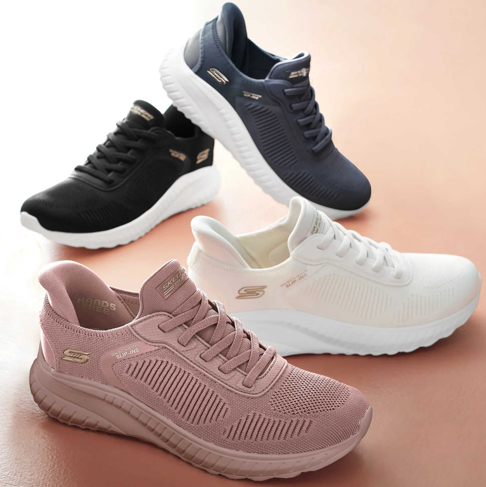 Skechers Women's Slip-Ins Bobs Sport Squad Chaos with No-Tie Laces