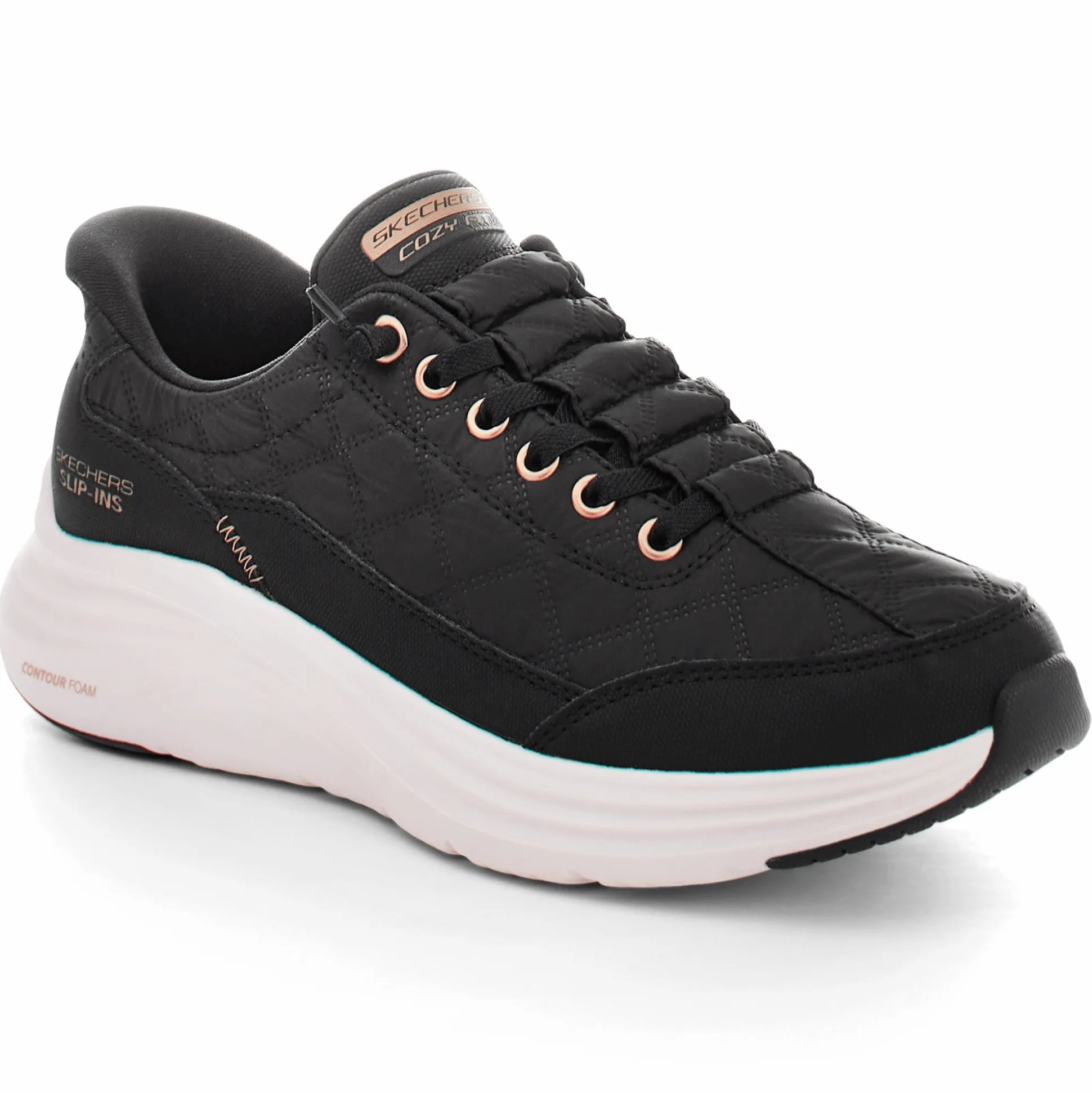 Skechers Women's Slip-Ins Contour Foam Golden Hour Shoe with No-Tie Bungee Laces