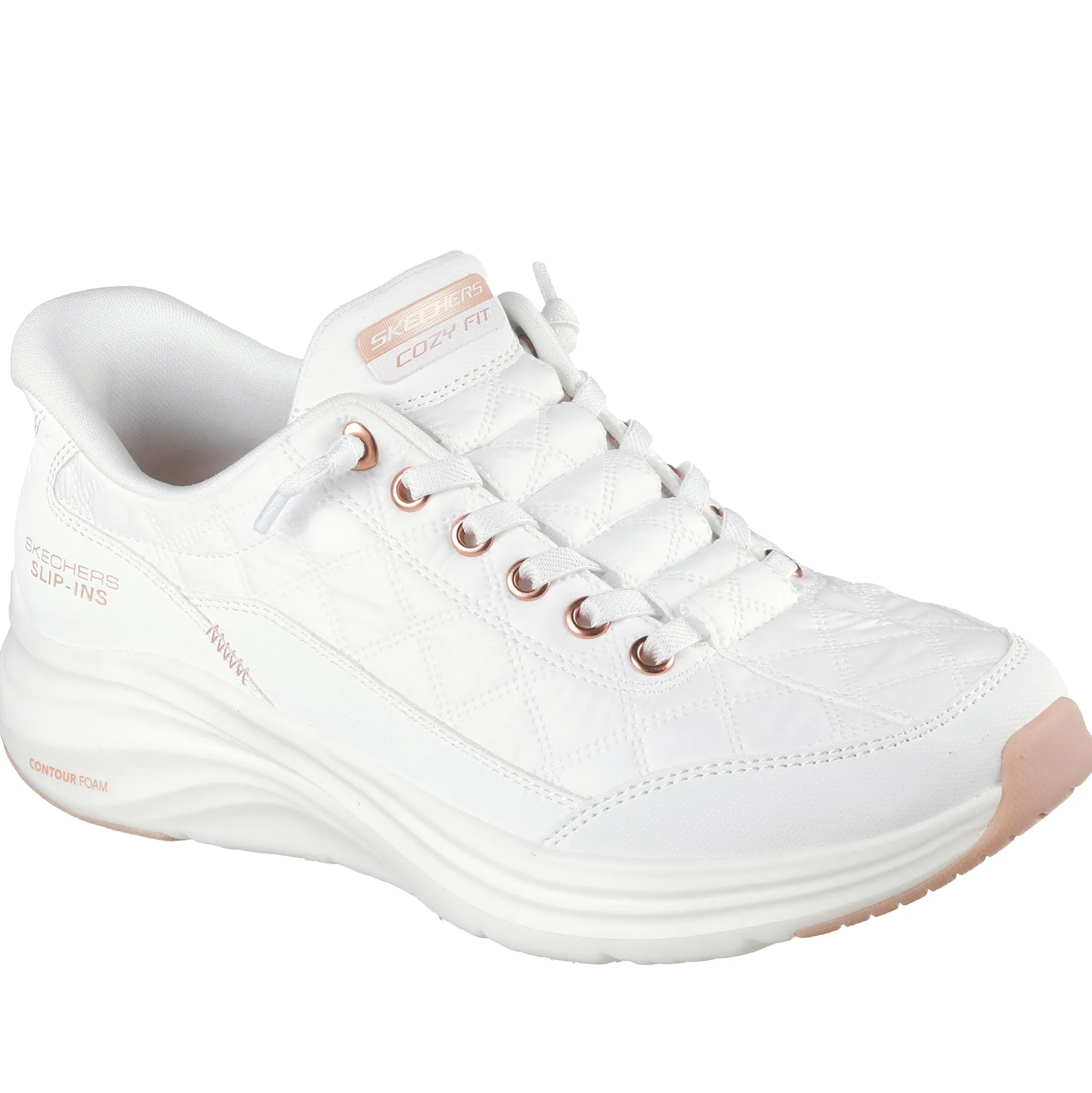 Skechers Women's Slip-Ins Contour Foam Golden Hour Shoe with No-Tie Bungee Laces