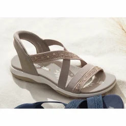 Skechers Women's Slip-Ins Reggae Slim Summer Sparkle Sandal
