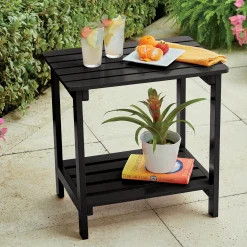 Slatted Accent Table