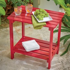 Slatted Accent Table