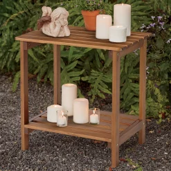 Slatted Accent Table