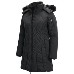 Snowfall Parka Puffer Coat with Detachable Hood and Faux-Fur Trim