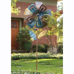 Solar 57" Bronze Floral Spinner
