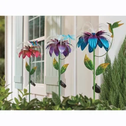 Solar Daisy Fiber Optic Spinner Stake
