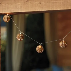 Solar Faux-rattan String Lights